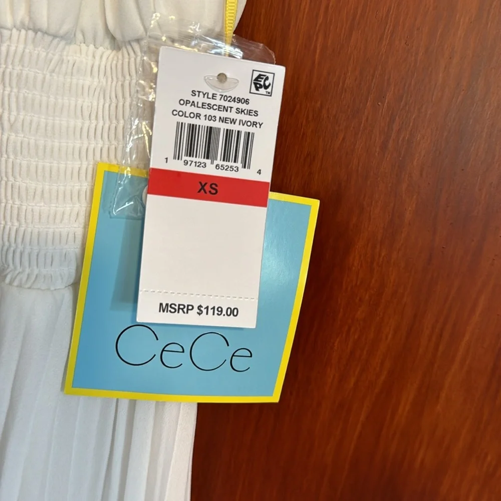 NWT CeCe Pleated Halter Midi Dress sz XS - NWT & Medium Like New - Picture 5 of 11